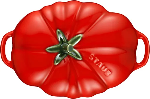 Vista 5 de STAUB Olla holandesa de cerámica Petite Tomato Cocotte, 16 oz, cereza