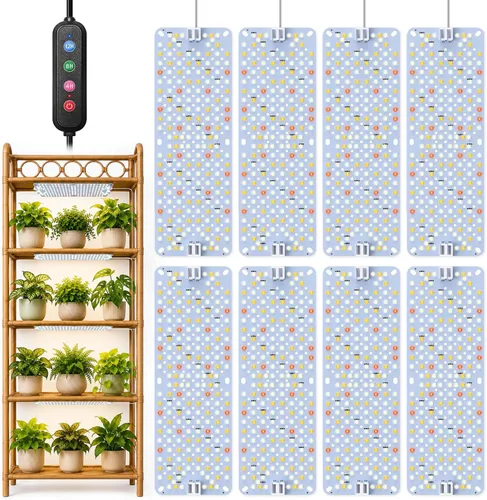 Vista 13 de SDOVUERC Luces de Crecimiento de Espectro Completo 384 LEDs, Luces de Crecimiento de Plantas de 24W para Plantas de Interior con Función de Conexión