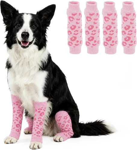 Vista 18 de ROZKITCH Protector de codo para perro, 2 patas delanteras y 2 patas traseras para rodilla, envoltura para codo de mascota, protector para calentar