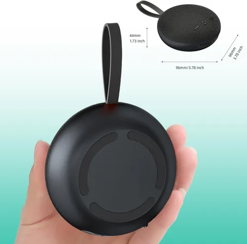 Vista 3 de Altavoz Bluetooth magnético de 6 W con sonido HiFi con reproducción de tarjeta TF, micrófono integrado, BT5.3, emparejamiento TWS, IPX6 impermeable