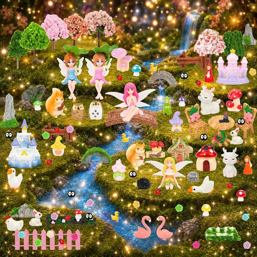 Vista 2 de EKisemio 150 Pcs Fairy Garden Accessories Kit,Miniature Fairy Houses Decor