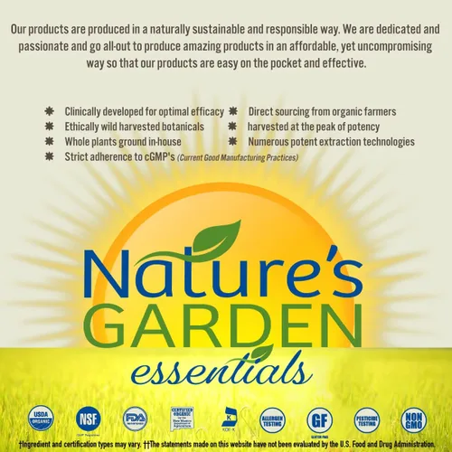 Vista 5 de NATURE'S GARDEN ESSENTIALS Chaste Tree - 90 cápsulas vegetales con 400 mg de casteberry orgánico