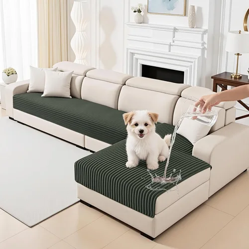 Vista 12 de MYSKY HOME Fundas de sofá para sofá seccional, funda de sofá en forma de L, fundas de sofá 100% impermeables para perros, funda de sofá modular