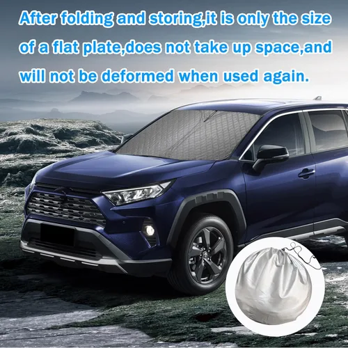 Vista 6 de Parasol para parabrisas para RAV4 2019-2022 2023 2024 2025, accesorios mejorados, parasol plegable y grueso, ajuste personalizado, bloqueador
