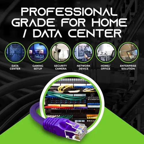 Vista 9 de GEARit Cable de conexión Ethernet Cat 6 de 5 pies, color morado (paquete de 10), cables de conexión Cat6 de 5 pies, cable de conexión