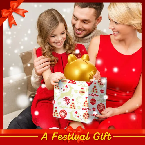 Vista 7 de Alcancía grande de 4 piezas de plástico para cerdos para niños, bonita alcancía para niñas y niños, caja de dinero de ahorro, regalos infantiles
