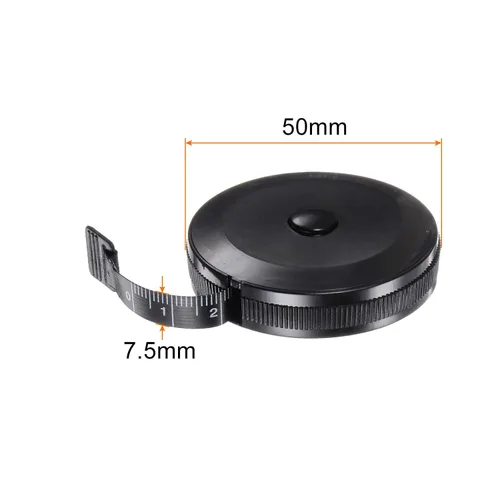 Vista 2 de HARFINGTON 2 cintas métricas redondas retráctiles de 4.9 ft/60 pulgadas, tamaño de bolsillo para medidas de cuerpo, tela, costura y manualidades