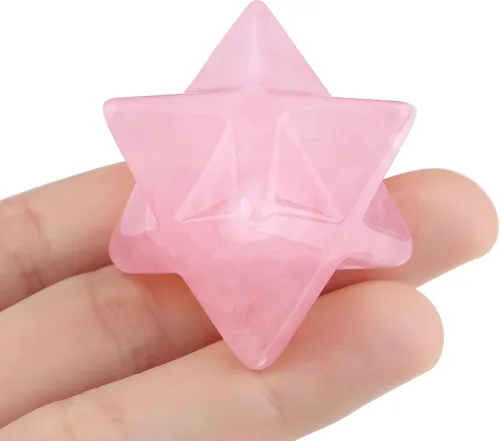 Vista 16 de QINJIEJIE Amatista Merkaba Crystal 1" Natural Healing Stones Meditación Sagrada Generador de Energía Rejilla de Cristal Decoración del Hogar