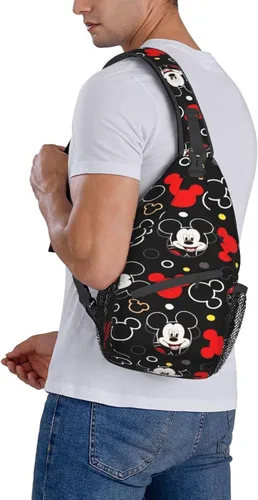 Vista 7 de Bolsos cruzados de ratón lindo de dibujos animados, bolso de hombro unisex de 15.3 pulgadas, riñonera, bolso de mensajero, regalo