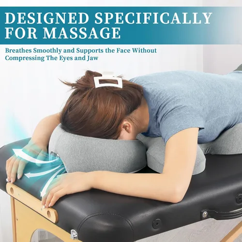 Vista 6 de BALAPET Juego de almohada de masaje y almohada de pecho, reposacabezas de masaje transpirable para cama con soporte de espuma viscoelástica, cojín