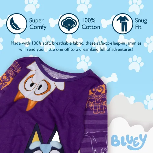 Vista 3 de Bluey unisex-child 2-Piece Snug-fit Cotton Holiday Pajama Set, Soft & Cute for Kids