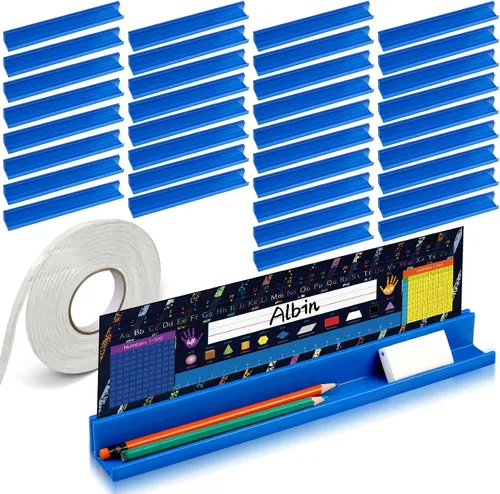 Vista 7 de PerKoop Soporte para placa de nombre, 5 unidades, para escritorio, para estudiantes, almacenamiento de tarjetas de índice Kids Desk Accessories