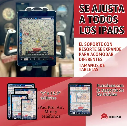 Vista 6 de FlightPro ProAviator - Soporte de yugo para iPad Pro, Mini, teléfonos