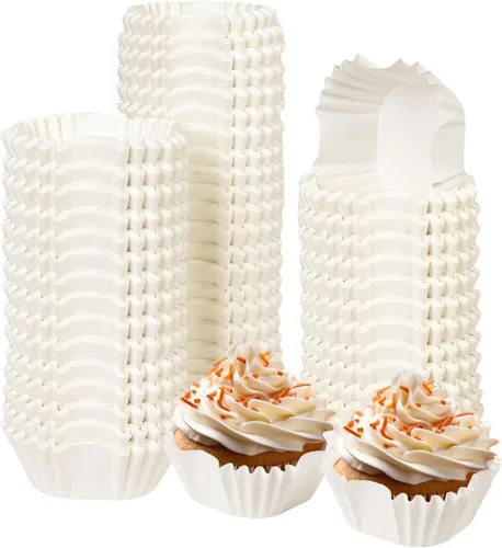 Vista 13 de qiqee 300 unidades de forros para magdalenas jumbo naturales forros para muffins de tamaño jumbo tazas para hornear de papel de tamaño jumbo sin