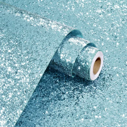 Vista 12 de Papel adhesivo con purpurina dorada para paredes, papel tapiz autoadhesivo con purpurina brillante, papel tapiz decorativo dorado para dormitorio
