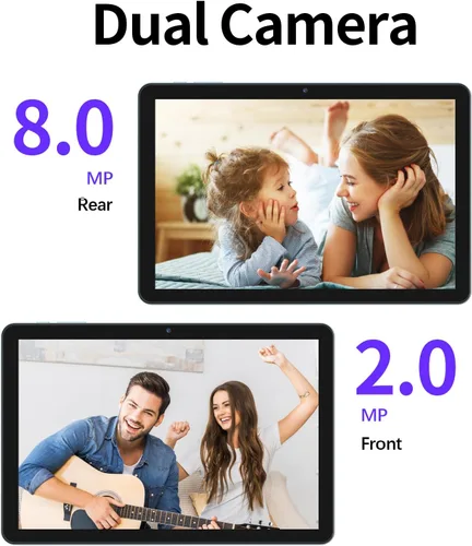 Vista 4 de PRITOM Tablet Android 15 de 10 pulgadas, Octa-Core, WiFi 5Ghz, pantalla IPS HD, tabletas de 64 GB con teclado, una funda personalizada, cargador