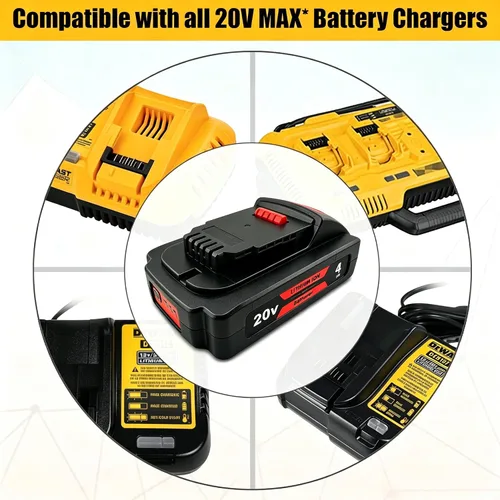 Vista 7 de BatPower 4.0Ah 20V Battery 21700 Cell Replacement Compatible with DeWALT 20 Volt MAX XR Lithium-Ion Cordless Tools, High Performance Slim Compact