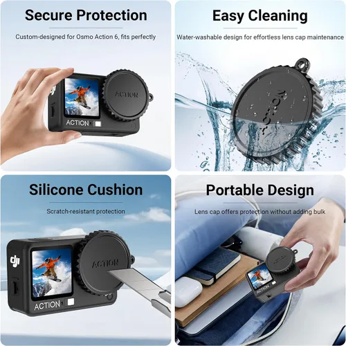 Vista 8 de CYNOVA Osmo Action 6 - Protector de pantalla para DJI Osmo Action 6, protector de pantalla de vidrio templado ultra transparente con 1 funda