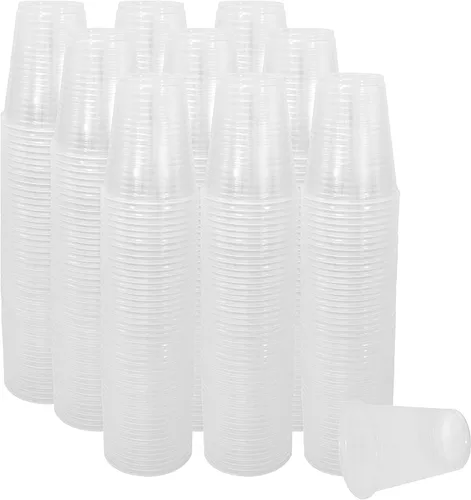 Vista 2 de Upper Midland Products Vasos de 5 onzas desechables de plástico a granel 2500, estas pequeñas tazas translúcidas desechables son extra resistentes