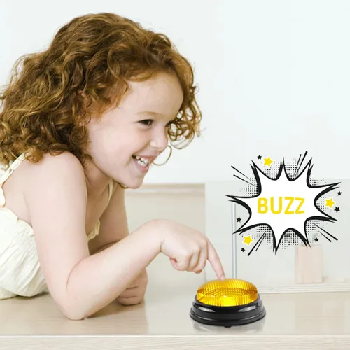 Vista 8 de BEAN LIEVE Paquete de 4 Zumbadores de Juego - Zumbador de Rivalidad Familiar con Luces y Sonidos, Zumbadores de Respuesta para Aula, Fiestas