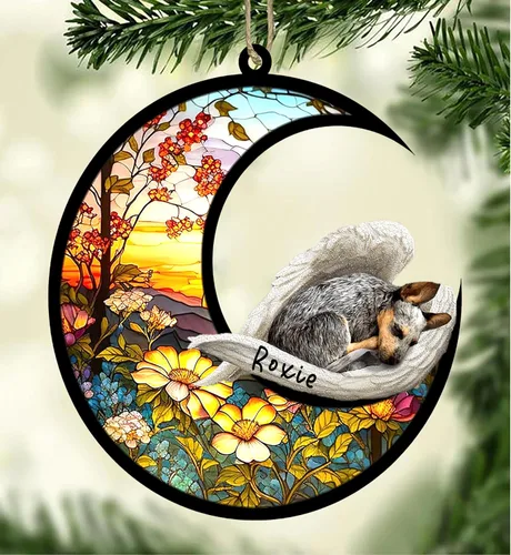 Vista 25 de Atrapasoles conmemorativo personalizado para perros, adorno navideño de Airedale Terrier, recuerdo por pérdida de mascota, regalos conmemorativos