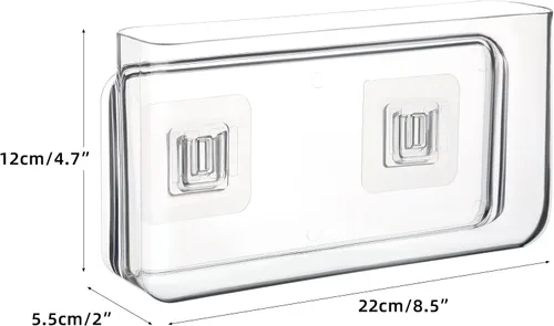 Vista 2 de Caja organizadora de almacenamiento de montaje en pared para teléfono Soporte de control remoto transparente L