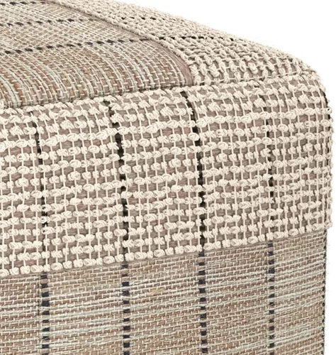 Vista 9 de SIMPLIHOME Elmer Puf cuadrado – 18 pulgadas de ancho tejido a mano yute y algodón otomano en color natural y gris, reposapiés contemporáneo
