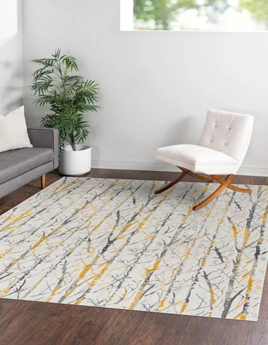 Vista 20 de Unique Loom Finsbury Collection - Alfombra rectangular de 2 x 3 pies, color amarillo y gris/ marfil