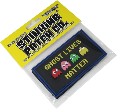 Vista 7 de Parche táctico de goma de PVC Ghost Lives Matter Parodia inspirada en juegos retro Divertido parche de moral