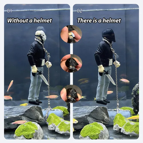 Vista 2 de Decoración flotante para pecera, adorno flotante hecho a mano para pecera, diseño único, carácter vivo, perfecto para paisaje de acuario