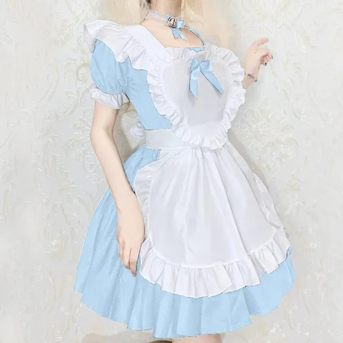 Vista 2 de Disfraz de Halloween para mujer talla grande vestido clásico suave vestido de Lolita vestido de cafetería disfraz de cosplay de Halloween
