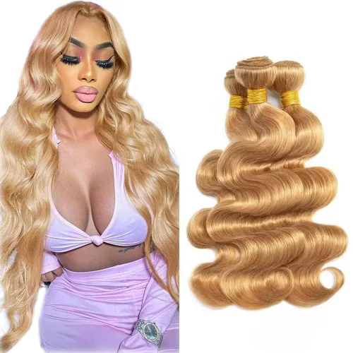 Vista 173 de 300g 1B27 Human Hair Bundles Honey Blonde Bundles Human Hair 10A Brazilian Virgin Remy Hair Extensions 8 10 12 Inch