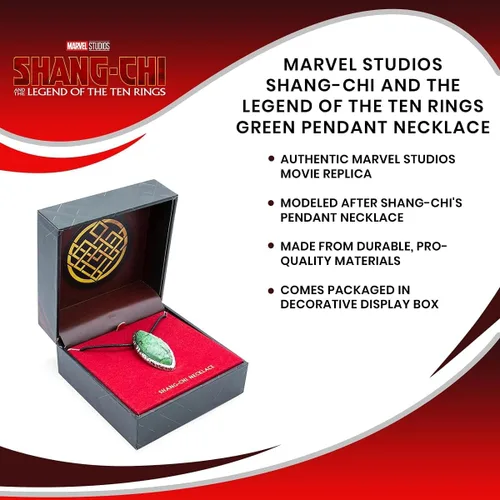 Vista 7 de SalesOne LLC Marvel Studios Shang-Chi y la Leyenda de los Diez Anillos Collar con colgante verde, Metal