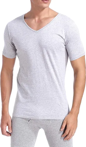 Vista 5 de Comfneat Camisetas interiores para hombre 100% algodón, cómodas camisetas con cuello en V (paquete de 46)