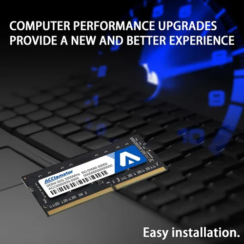 Vista 4 de Acclamator DDR4 RAM 16GB Kit (2x8GB) 3200MHz PC4-25600 CL22 1.2V Unbuffered Non-ECC SODIMM 260-Pin Laptop PC Computadora Módulo de memoria RAM