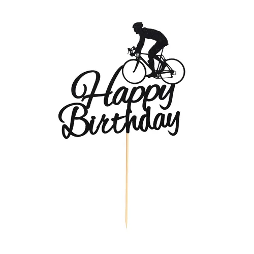 Vista 6 de 1 adorno para pastel de cumpleaños, decoración de pastel de fiesta de cumpleaños, decoración de pastel con temática deportiva Bicicleta