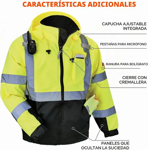 Vista 6 de Chaqueta de seguridad bomber de alta visibilidad Ergodyne Hi Vis