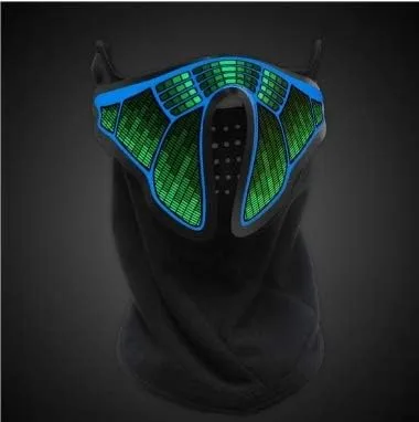 Vista 2 de Máscara facial activada por sonido con luz LED - Festival - EDM - Burning Man