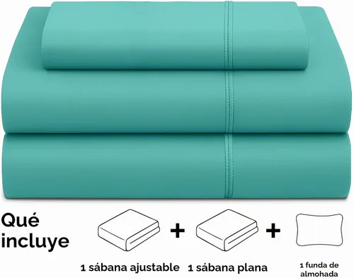 Vista 2 de Pure Bedding Juego de Sábanas Twin - Sábanas de Cama de Microfibra Ultra-Suave 1800 - Doble Cepillado - Bolsillos Profundos - Ajuste Fácil - Extra