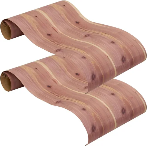 Vista 15 de Household Essentials 26140 CedarFresh - Juego de 4 perchas de madera de cedro rojo con barra fija y gancho giratorio, color marrón y rojo