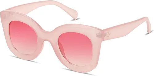 Vista 2 de Gafas de sol con diseño de mariposa, semi ojo de gato, montura de plástico y lentes gradientes transparentes
