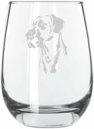 Vista 324 de Shar Pei (chino) - Vaso de vino sin tallo grabado para perro, 15.25 onzas