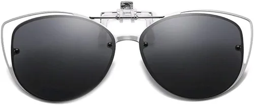 Vista 2 de FEISEDY Gafas de sol polarizadas ojo de gato clip en gafas de sol con función Flip up para gafas graduadas B2670