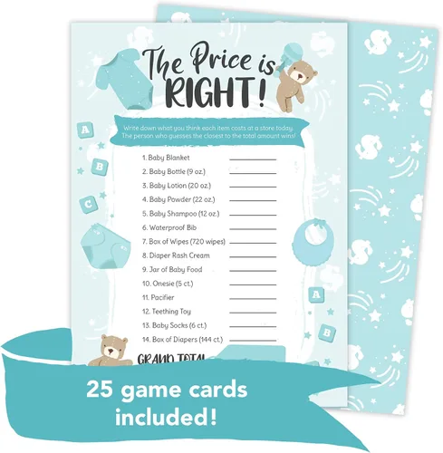 Vista 3 de Desert Cactus Price is Right - Juego de baby shower – Juego de adivinanzas para niños y niñas, invitación de revelación de género neutro (25 ct Boy)