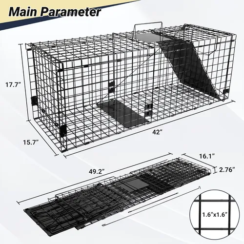 Vista 8 de Trampas para animales Live Catch 42" x 15.7" x 17.7", jaula