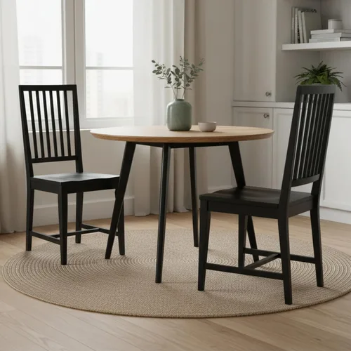 Vista 6 de Vienna Sillas de comedor de madera, juego de 2, 17.50 pulgadas de ancho x 21.60 pulgadas de profundidad x 38.50 pulgadas de alto, capacidad