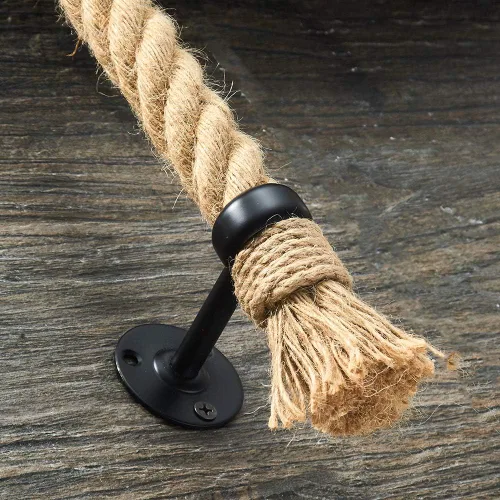 Vista 3 de YJ YANJUN Toallero náutico negro accesorios náuticos para baño, decoración de baño náutico, toalleros de cuerda para baño montado en la pared