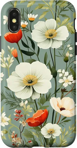 Vista 5 de Sage Green Flower Wildflower Pattern Floral Case for iPhone 17