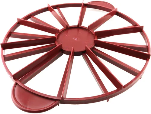 Vista 2 de Tegg Marcador de pastel redondo para tartas y rebanadoras de tartas, 10 o 12 rebanadas de doble cara, marcador de porción de pastel rojo
