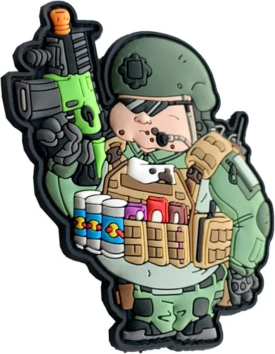 Vista 2 de Fun Chubby Snacksoft Airsoft Oficial Policía Moral Parche con Ganchos